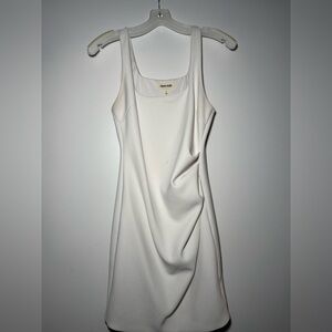 Open Edit Ruched White Square-neck mini Dress Women’s Small